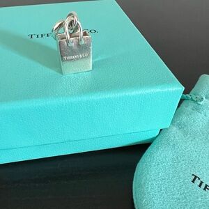 Tiffany & Co. Sterling Silver Vintage Shopping Bag Charm Pendant Retired